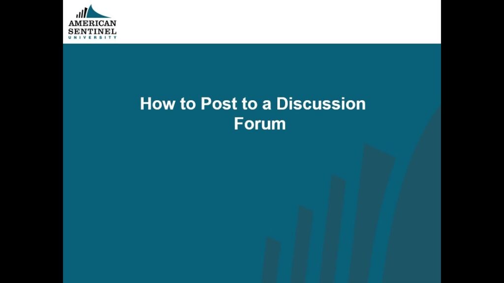 How to Post to a Discussion Forum