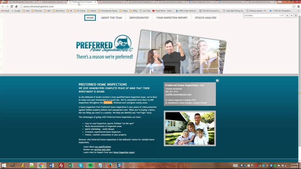SEO Columbia SC Home Inspection Search Engine Marketing