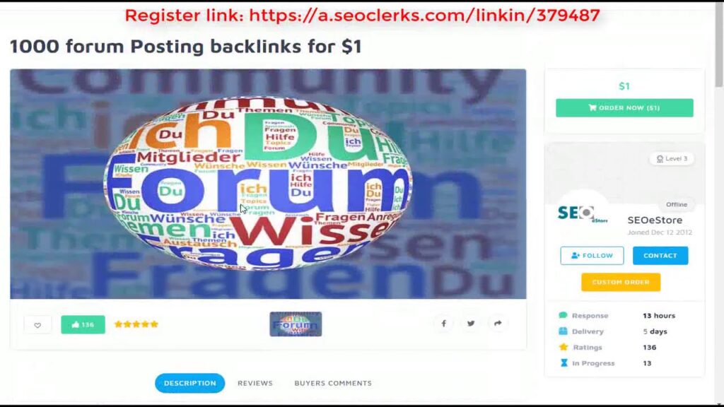 1000 forum Posting backlinks for $1