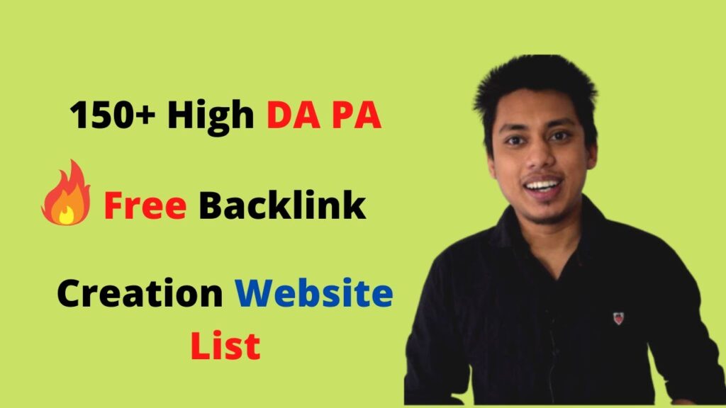 150+ High DA PA Free Backlinks Creation Website List