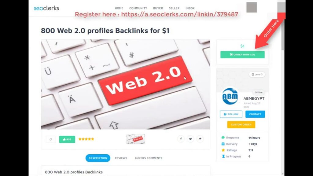 800 Web 2 0 profiles Backlinks for $1 on SEOClerks