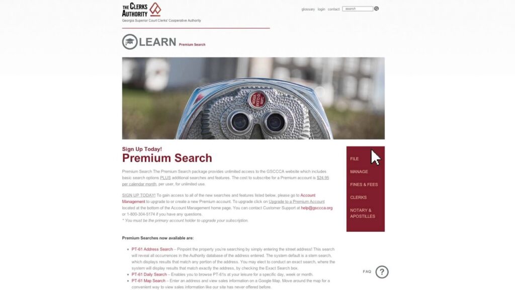 Clerks Authority Website Overview
