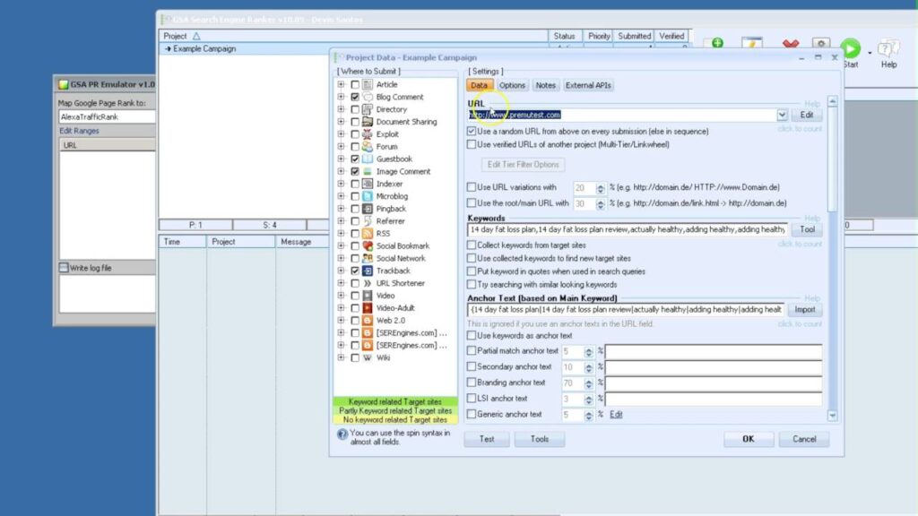 GSA PR Emulator - Automatic URL filtering - How To Get Started