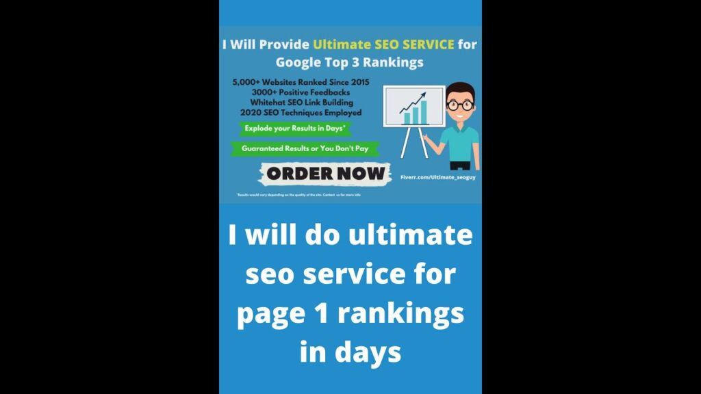 I will do ultimate seo service for page 1 rankings in days  marketing google backlinks building seo