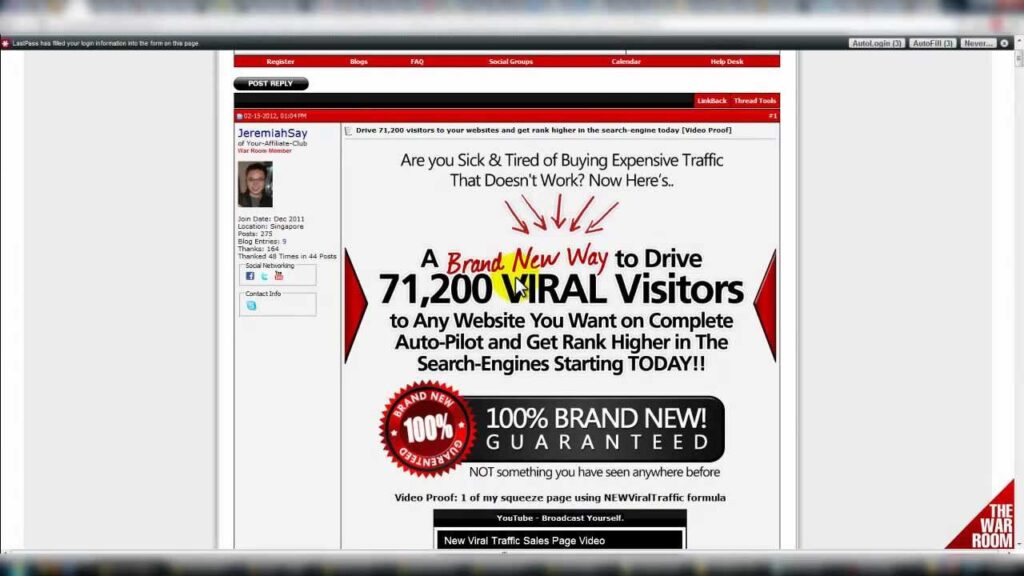 New Viral Traffic - WSO Warrior Forum Product