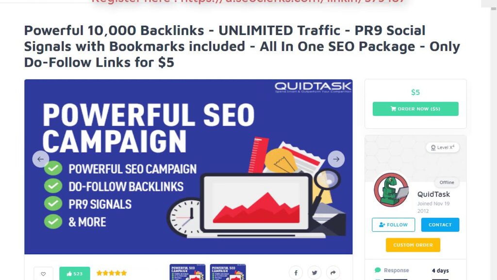 Powerful 10,000 Backlinks UNLIMITED Traffic Social Signals All In One SEO Pack On SEOClerks