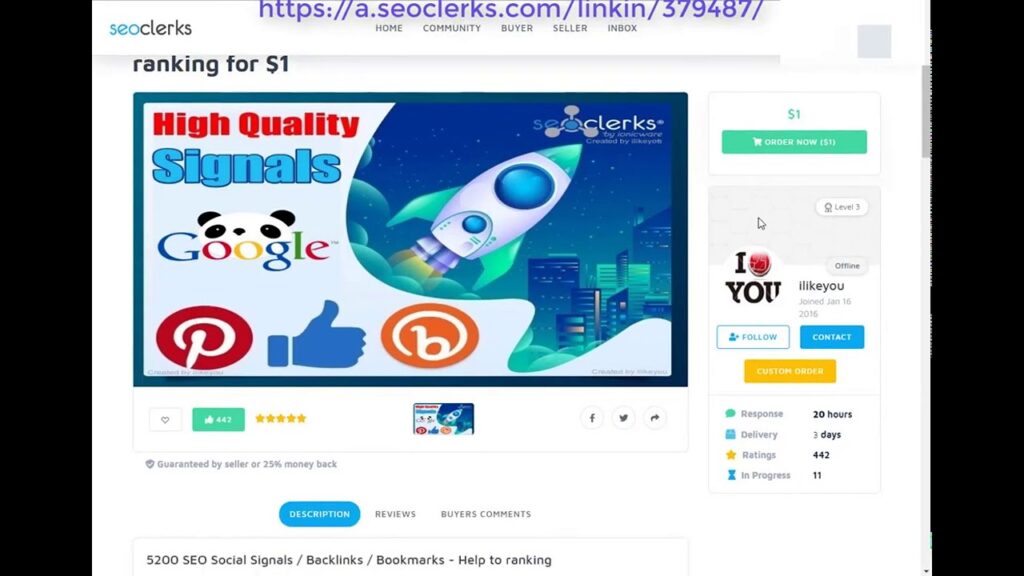 SEO Social Signals Backlinks Bookmarks Help to ranking On SEOClerks 2019 202