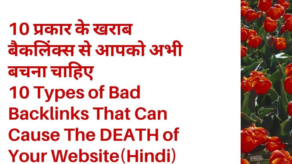 10 Types of Bad Backlinks You Should Avoid Right Now(Hindi)