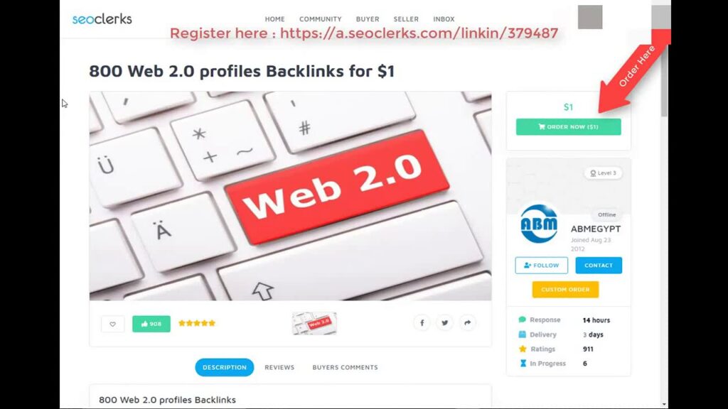 800 Web 2 0 profiles Backlinks for $1 on SEOClerks