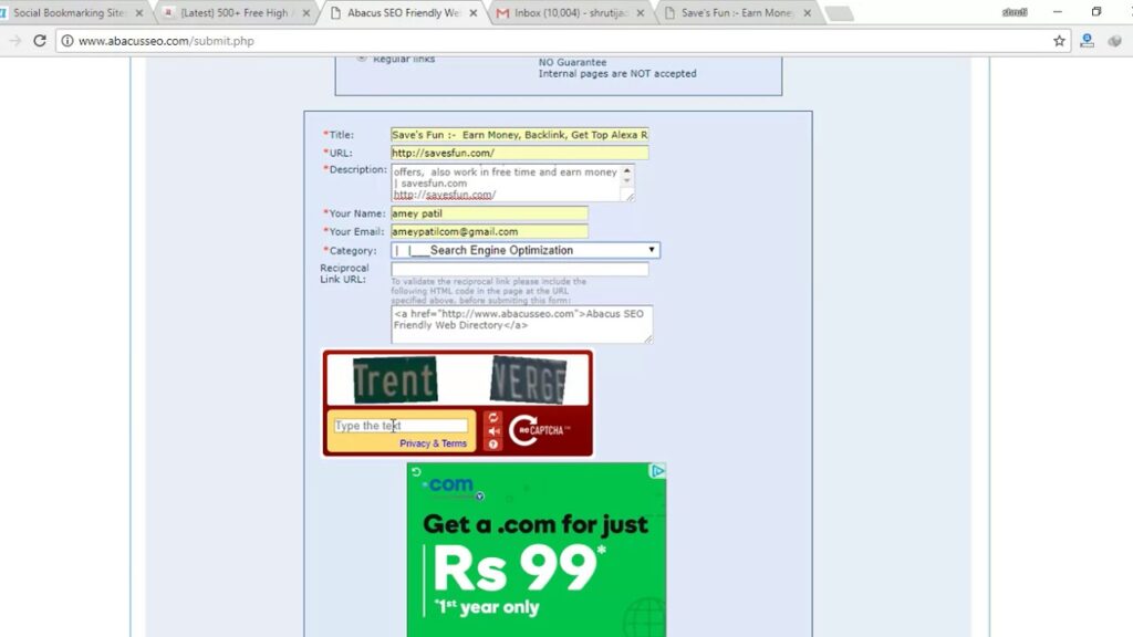 HOW TO BACKLINK ON abacusseo.com BY SAVESFUN.COM