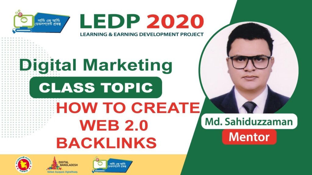 LEDP  Digital Marketing Class Topic How to Create Web 2.0 Backlinks