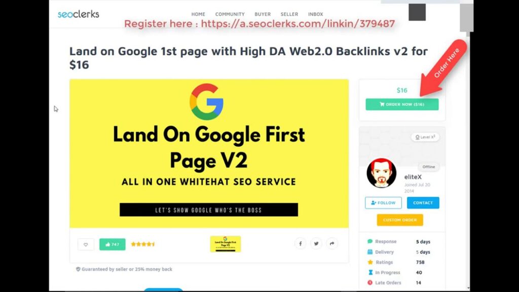 Land on Google 1st page with High DA Web 2 0 Backlinks for $16 On SEOClerks