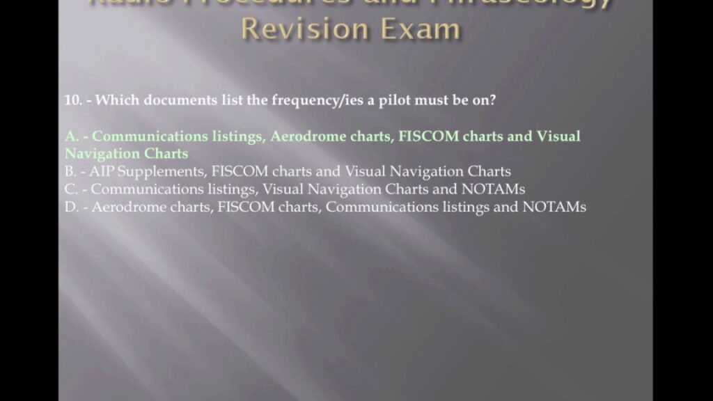 PPL Exam -  Flight Radio Exam Part 2   Revision