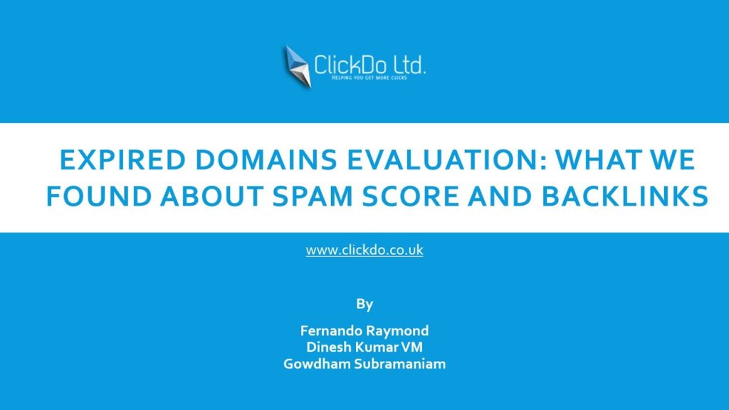 Expired Domains Evaluation: What We found about Spam Score and Backlinks?