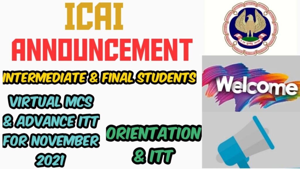 ICAI NEWS: Announcement for Intermediate And CA Final Students | Virtual MCS and Advance IT Training