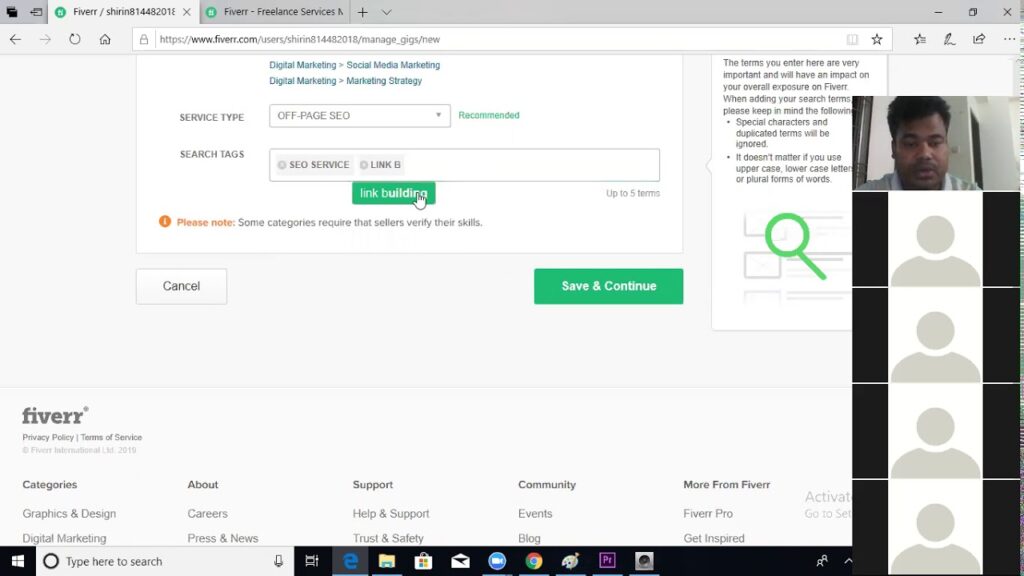 Link Building Gig Create on Fiverr Part 1