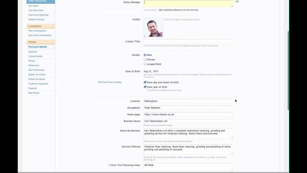 Tiling Forum - How to fill in your signature