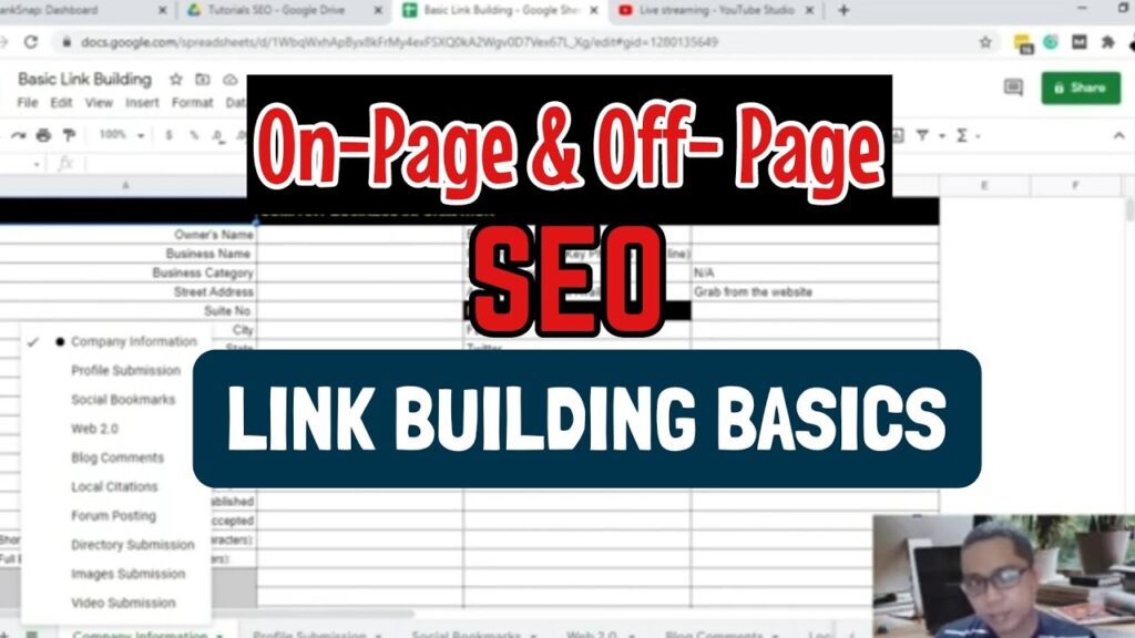Basic SEO Link Building Methods | What are the different types of backlinks | On-Page & Off Page SEO