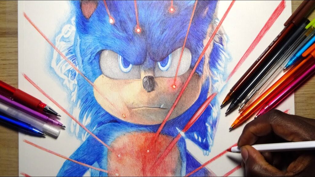 Drawing Sonic (2020) - Ballpoint Pen | DeMoose Art