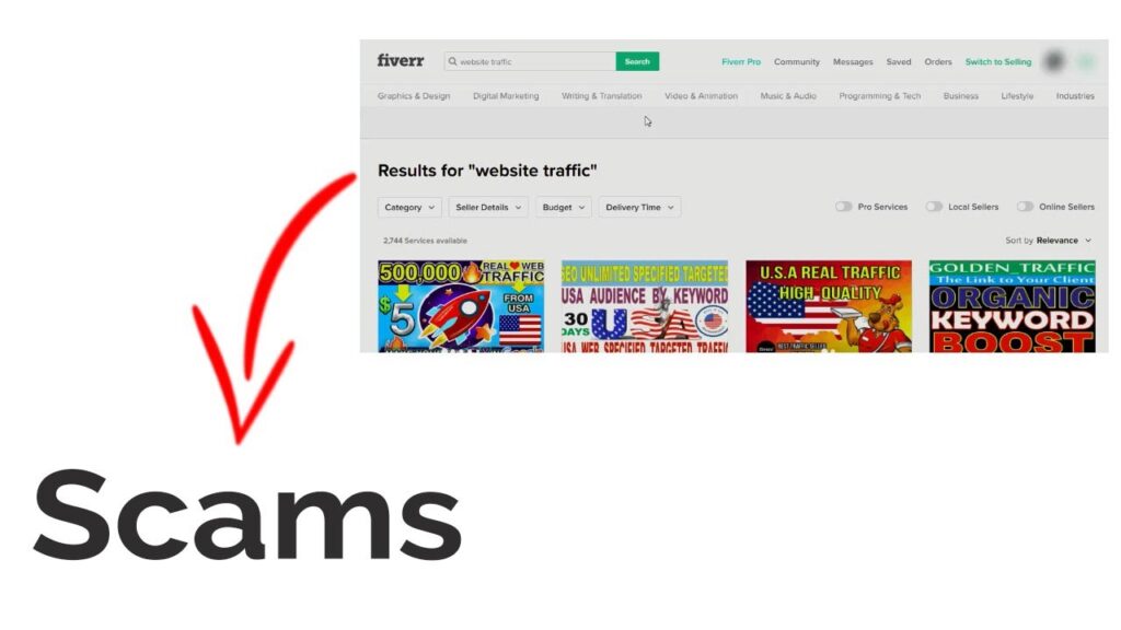 Fiverr website traffic review - SCAM