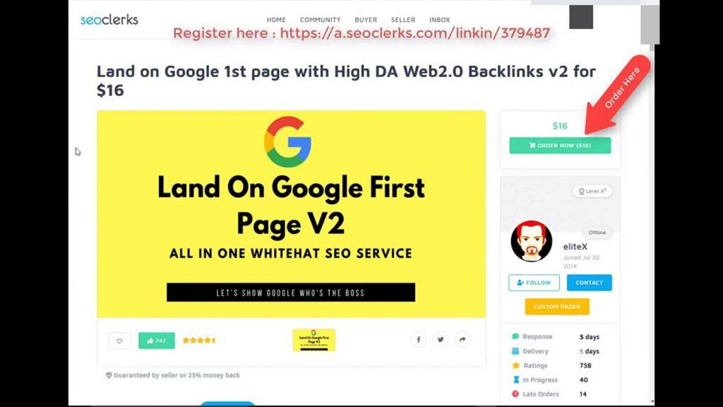 Land on Google 1st page with High DA Web 2 0 Backlinks for $16 On SEOClerks
